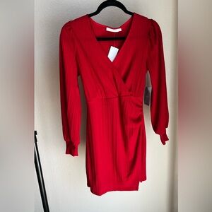 Elegant Red Wrap Dress